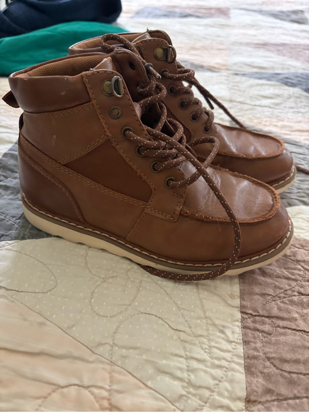 Boys children’s place Brown Leather Lace-Up Ankle Boots